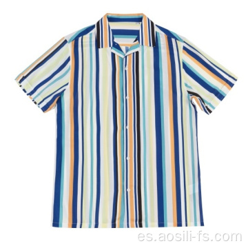 Camisas casuales de rayón para hombre